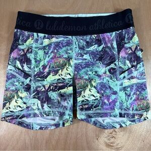 Lululemon Multicolor Abstract Print Athletic Shorts